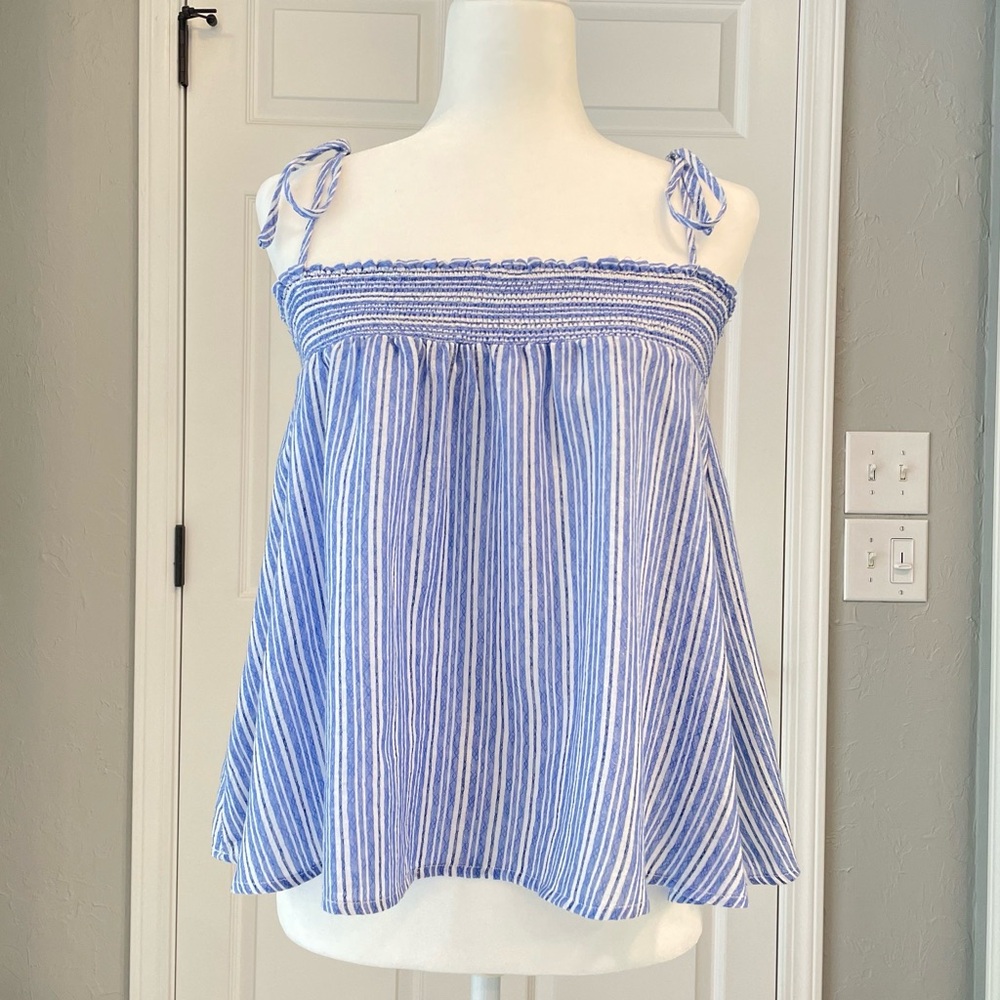 EUC blue & white striped top